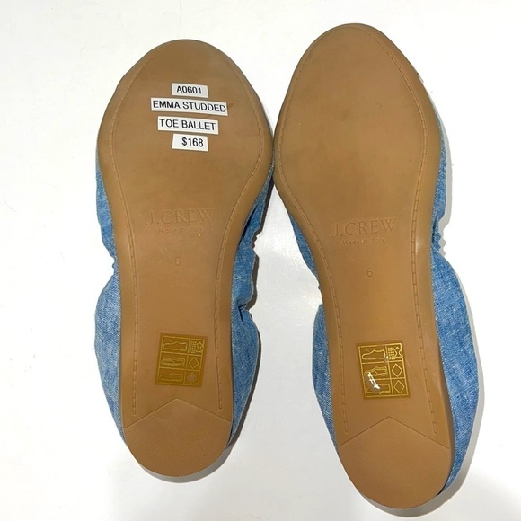 NWT J.Crew Emma Studded Cap Toe Fabric Ballet Shoe Size 6 - Picture 8 of 14